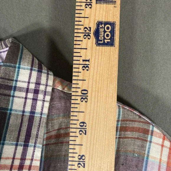 Liz Claiborne 100%‎ Linen Button Shirt Casual Mens Size Small Plaid - Picture 5 of 7